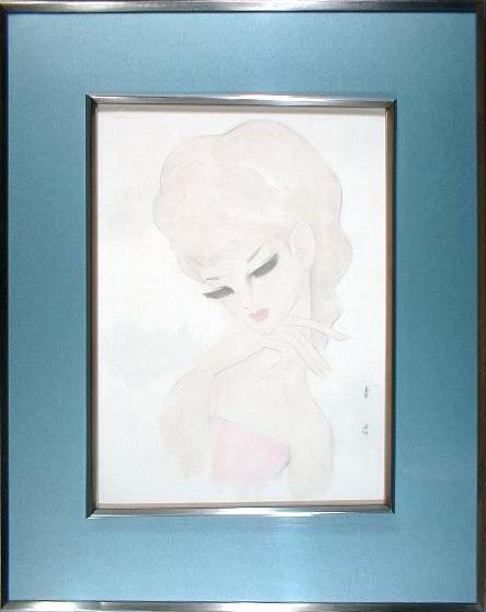 東郷青児 水彩画 婦人像