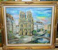 小澤勇寿朗 作 カフェテラスの女 F12油彩画 人物画 小澤勇寿朗 作