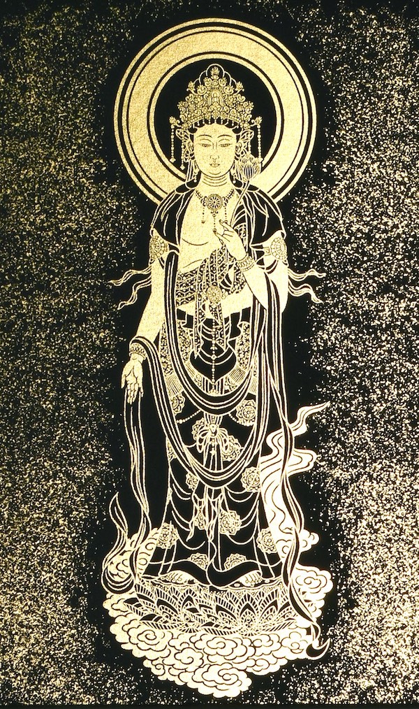 観音菩薩の絵と色札の額装 観音菩薩の絵と色札の額装 観音菩薩の絵と色