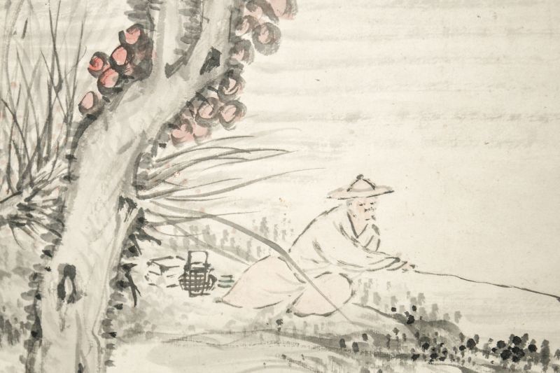 釧雲泉画幅「寒江老漁図」 - えびな書店オンラインギャラリー