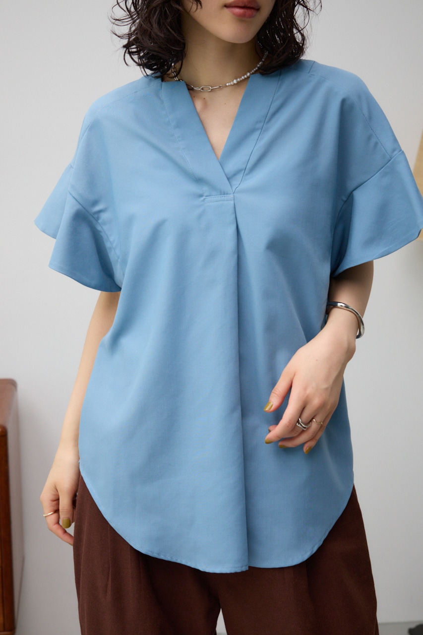 AZUL BY MOUSSY | ラッフルスリーブスキッパーブラウス (シャツ
