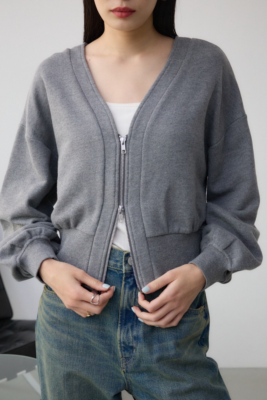 AZUL BY MOUSSY | フロントZIPウラケカーディガン (カーディガン