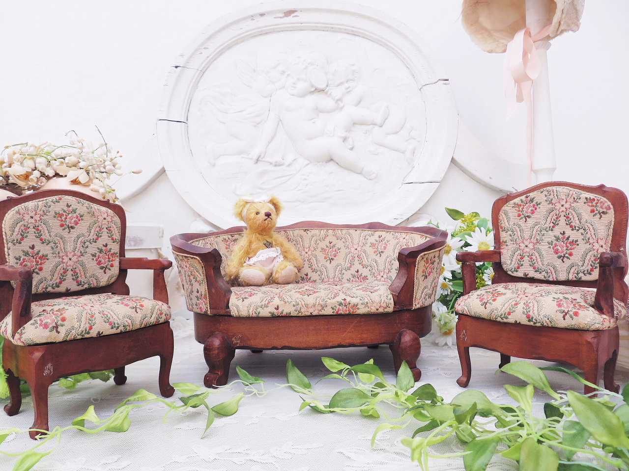 ソファチェアフランスアンティークぬいぐるみ用アンティークチェア