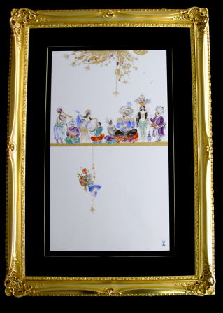 マイセン MEISSEN 人物図 プラーク 陶板画 壁掛け マイセンMEISSEN