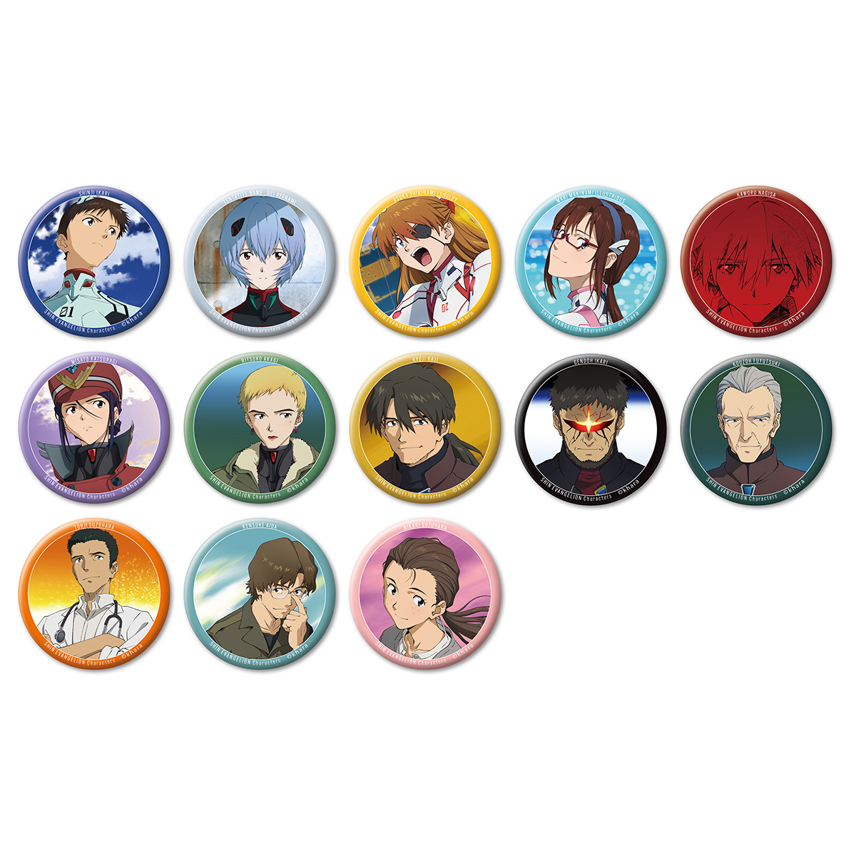 一番くじ エヴァンゲリオン J賞 貞本義行 缶バッジ シンジ カヲル