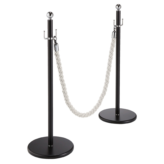 ロープパーテーション ポールベース2台・ロープ付き