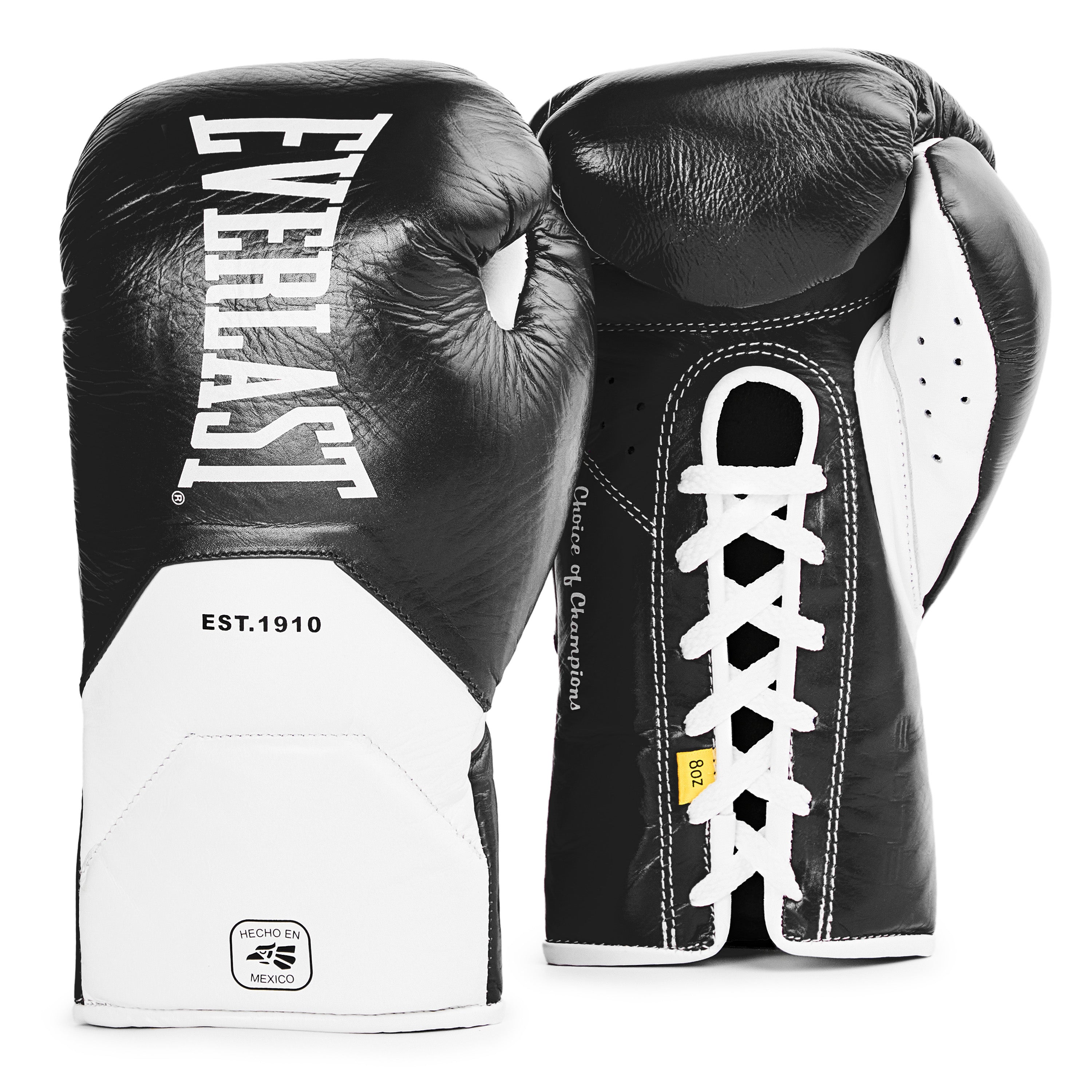 EVERLAST ELITE ボクシンググローブ 黒/白 レースアップ 10oz EVERLAST