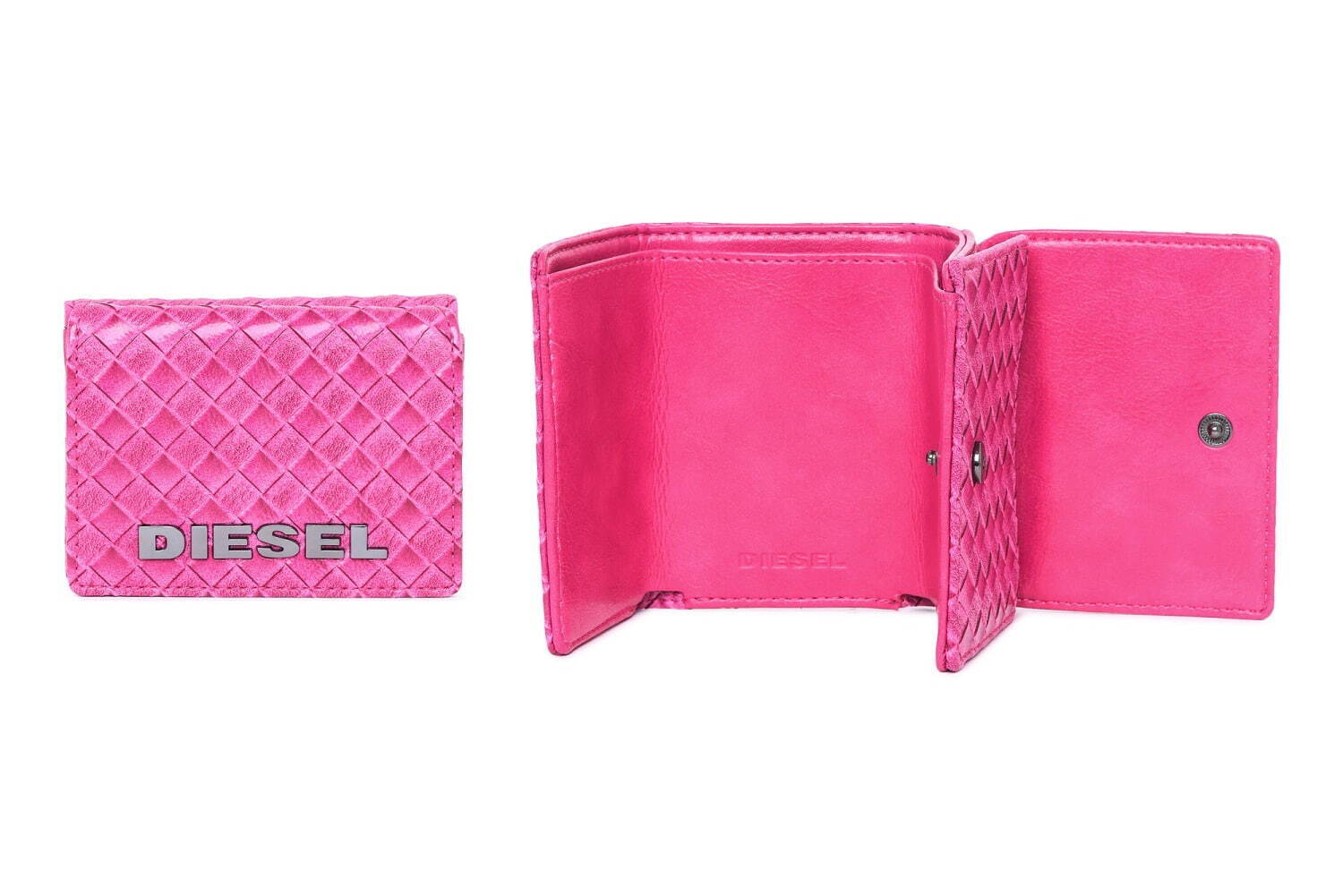 ディーゼル「キューブエイト」新作、“ピンク”で彩った財布やカード