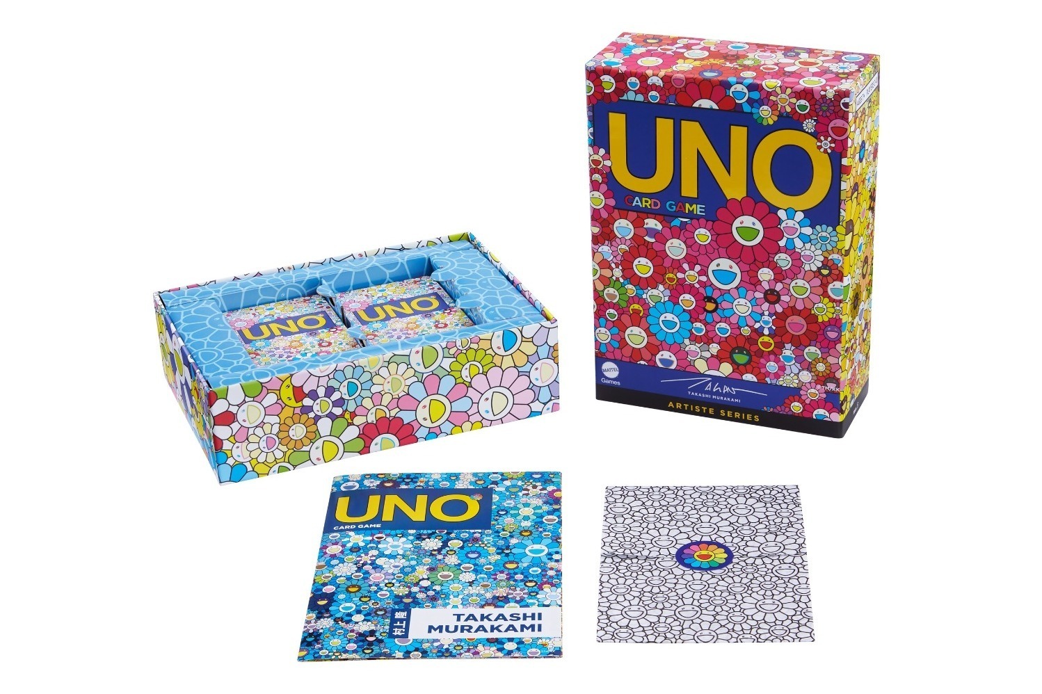 村上隆デザインの「UNO」“お花”など代表作をカードに、ポスターになる