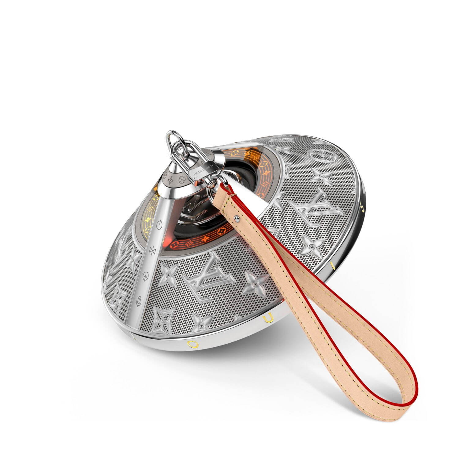 ルイ・ヴィトン“円盤型”ワイヤレススピーカー、シルバー＆モノグラム