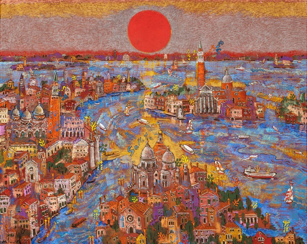 絹谷幸二『湖岸の城』アフレスコ画 F10号 絹谷幸二『湖岸の城