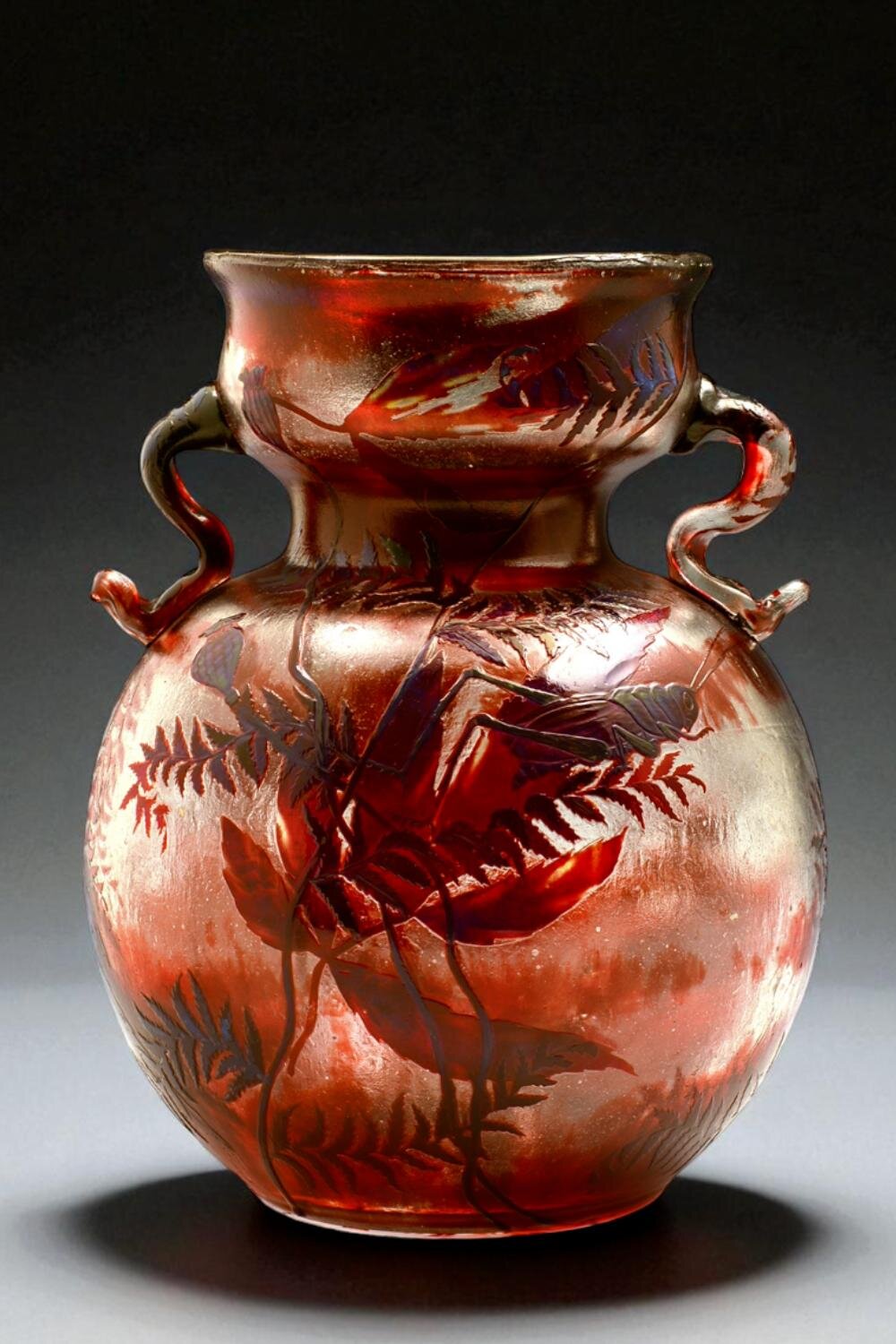 エミール・ガレ 初期作品 クロスモチーフ ガラス工芸品 アンティーク