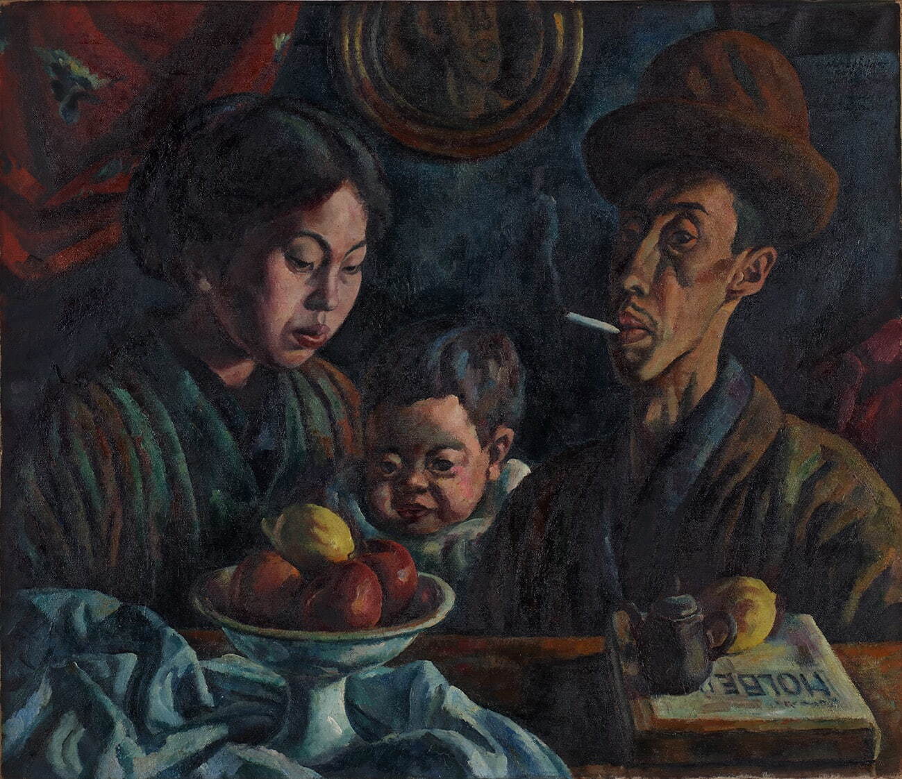 小出楢重 油彩画 約42cm x 34cm (額入り) オリジナル コレクター