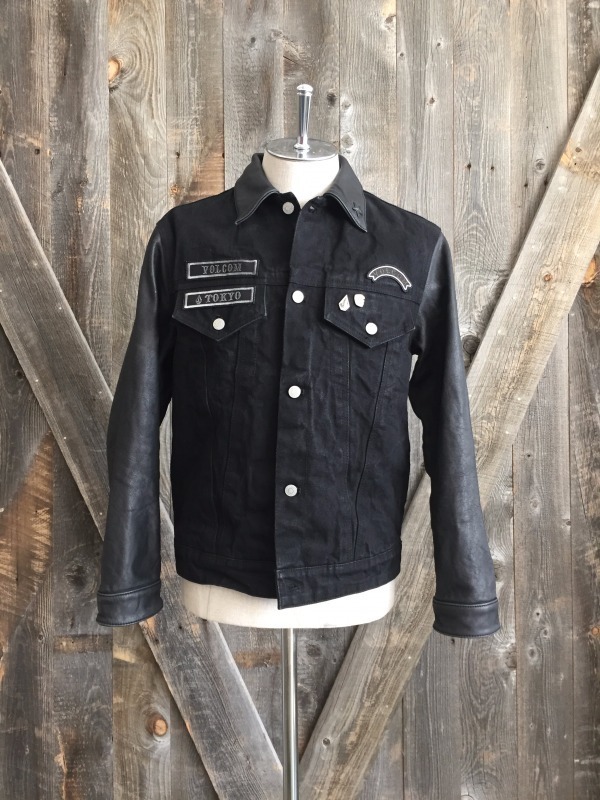 ボルコムとショットのコラボジャケット - レザー×ブラックデニム、自分