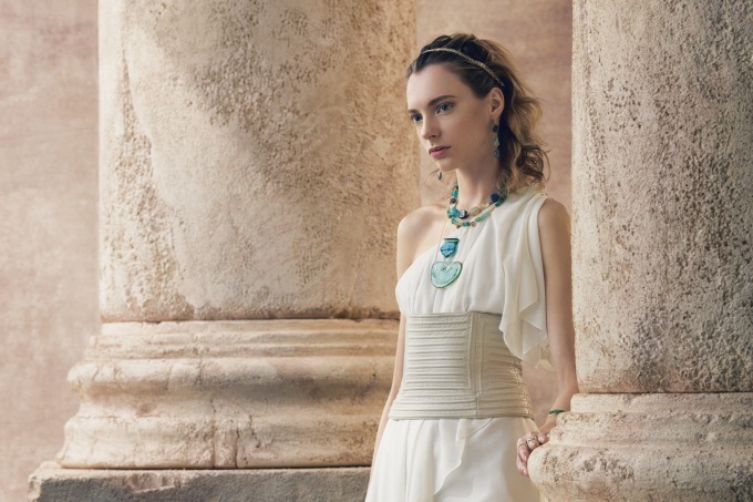 agete ローマンガラスチャーム、シルバーリング セット silver