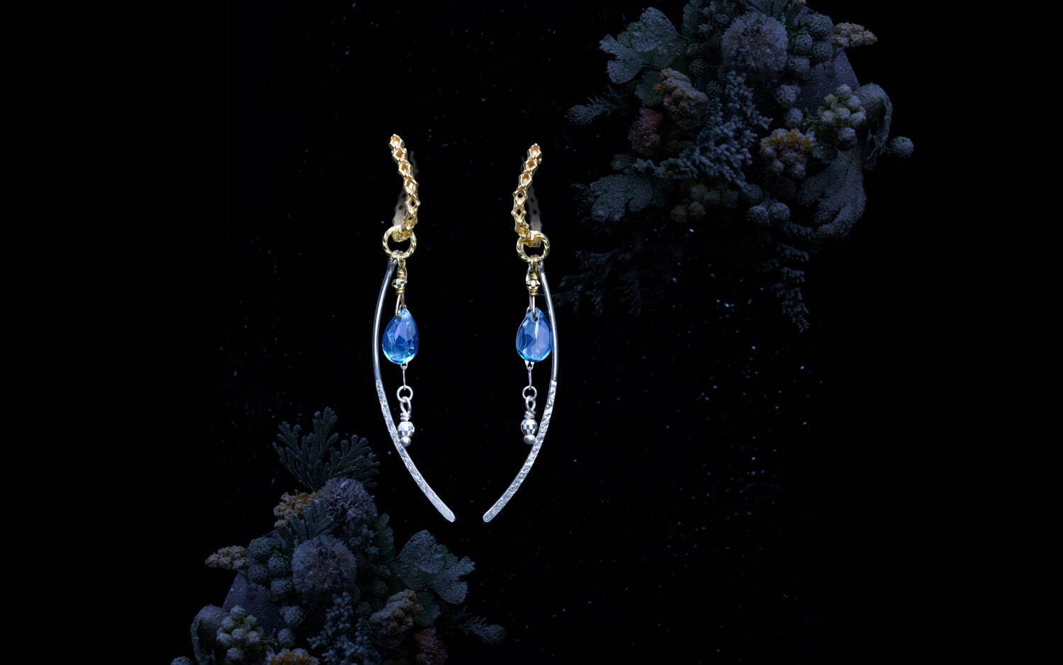 アガット“冬の自然”を表現した天然石ジュエリー、オーロライメージの