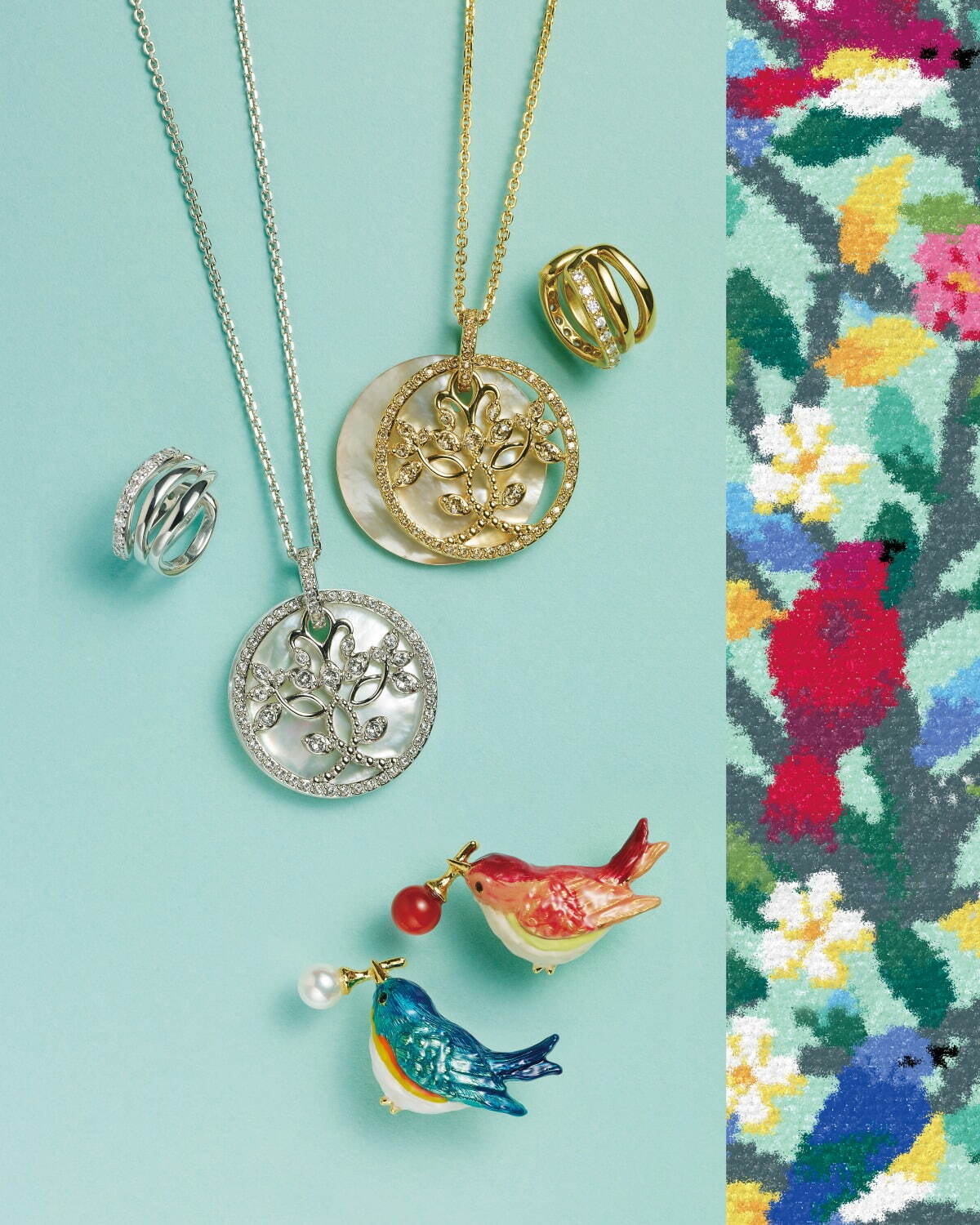 ヴァンドームブティック×フェイラー、“木や小鳥”モチーフの