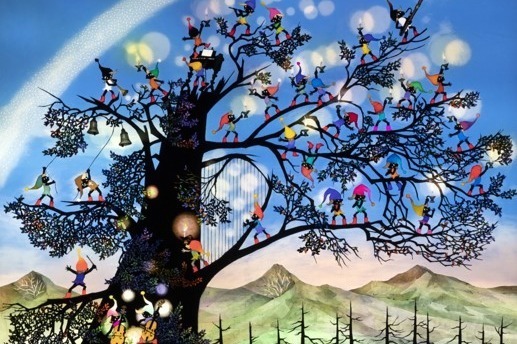 額装品】藤城清治「光る海」限定版画 直筆サイン 作品証明シール 創作