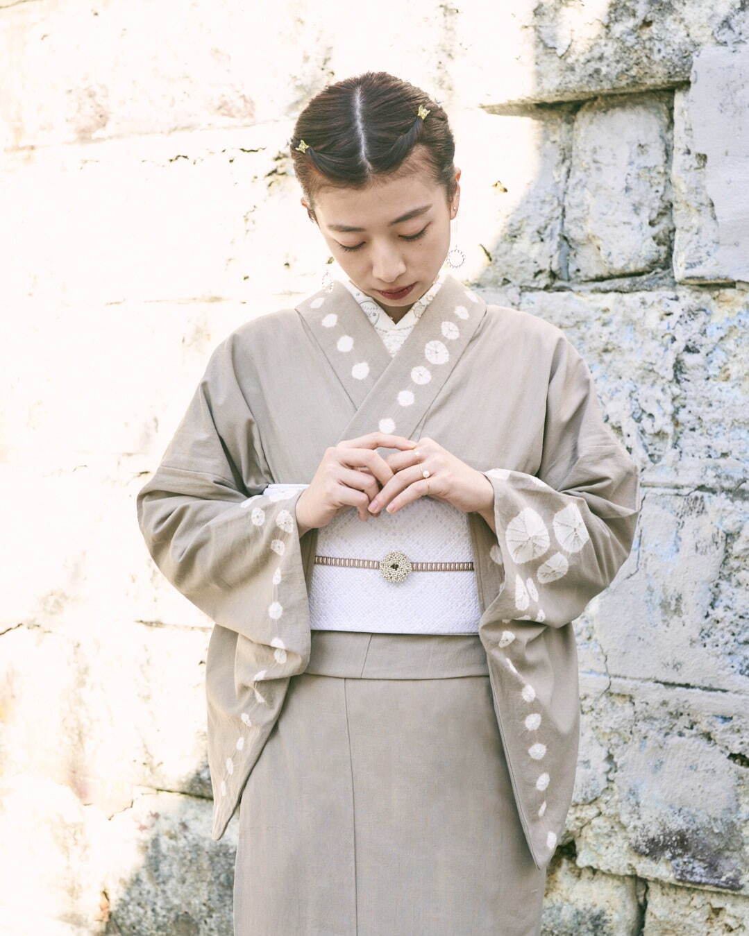キモノ バイ ナデシコ新作着物“パールアクセサリー＆雫”着想の有松鳴海