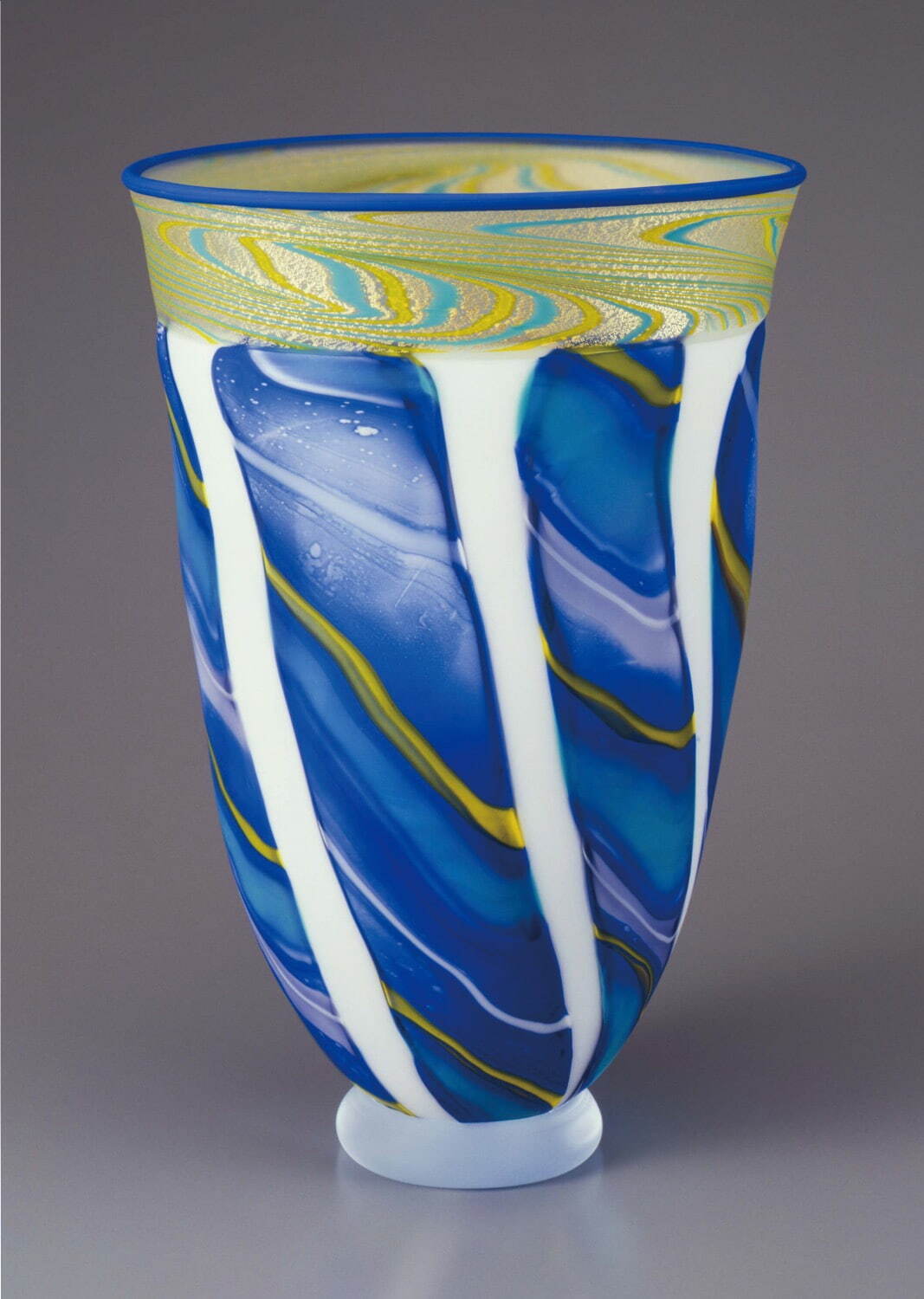 ガラス作家 石井康治 カップ＆ソーサー 金彩 工芸品 成川美術館 手吹ガラス