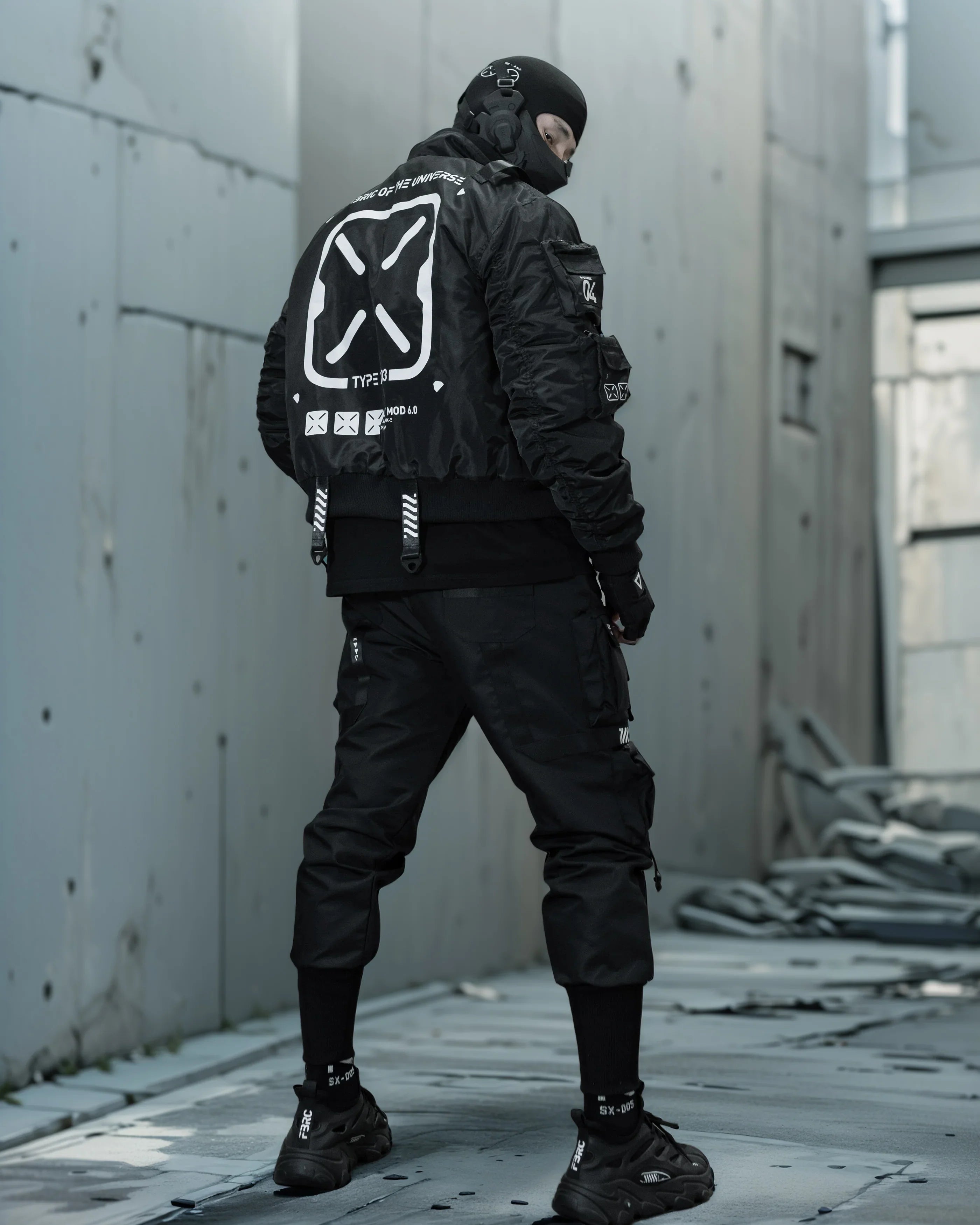 XB-03 Black Short Bomber Jacket - Fabric of the Universe