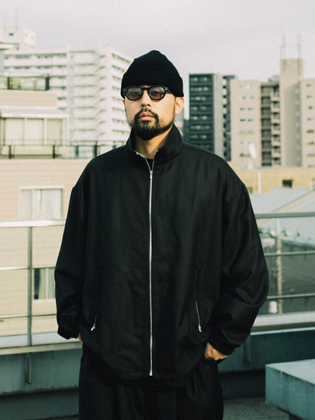 COOTIE PRODUCTIONS / T/W Gabardine Stand Collar Zip Up Jacket -Black-