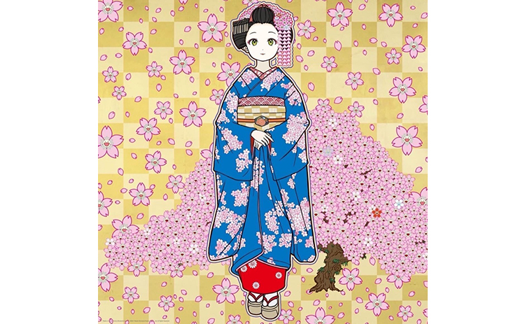 京都の舞妓さん青に桜』村上隆 | 絵画・アート販売 ギャラリー