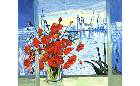 絵画・特大サイズ】ミッシェル・アンリ リビエラ オリジナルセリグラフ