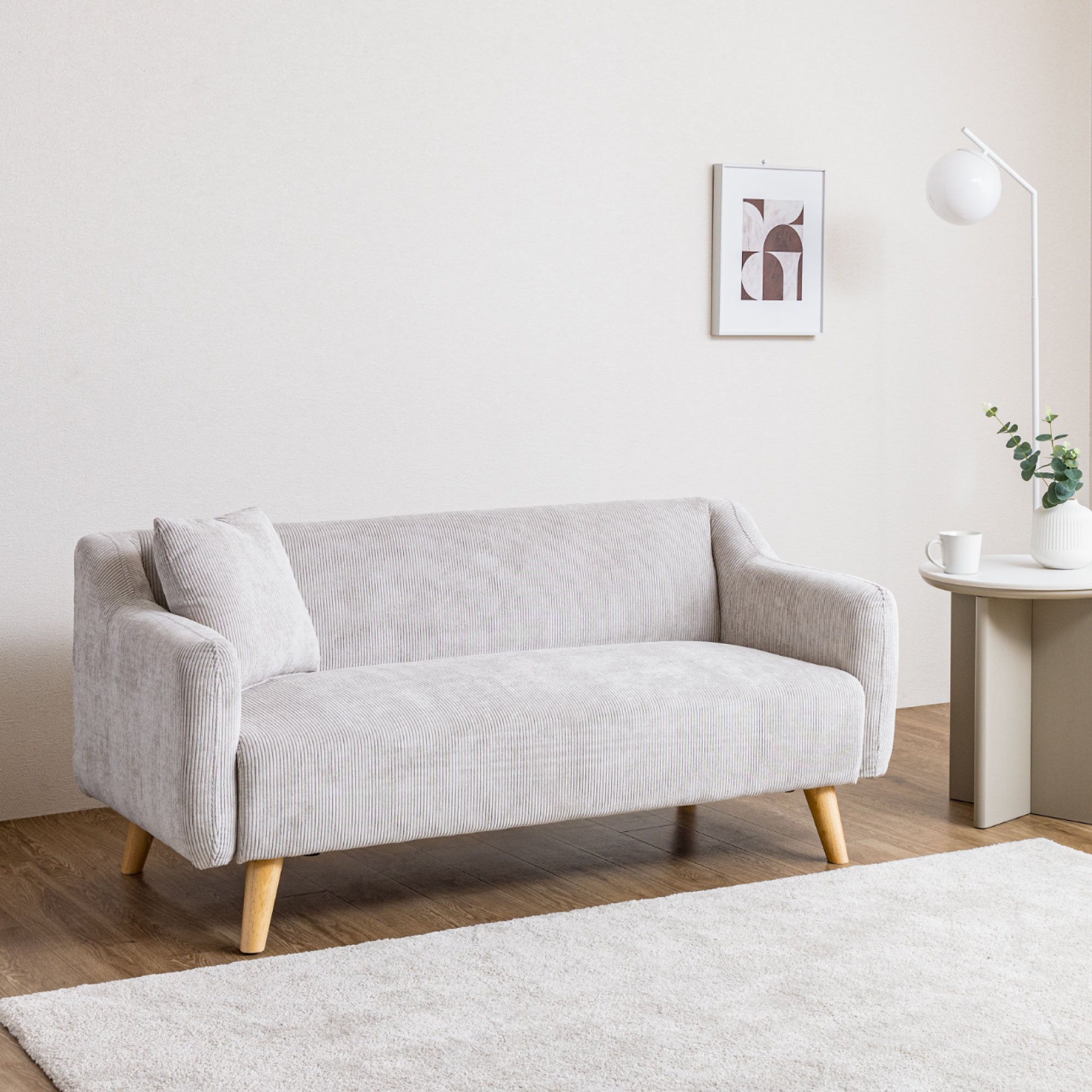 あす着] 幅139cm 2人掛け コンパクト ソファ ローソファ 天然木