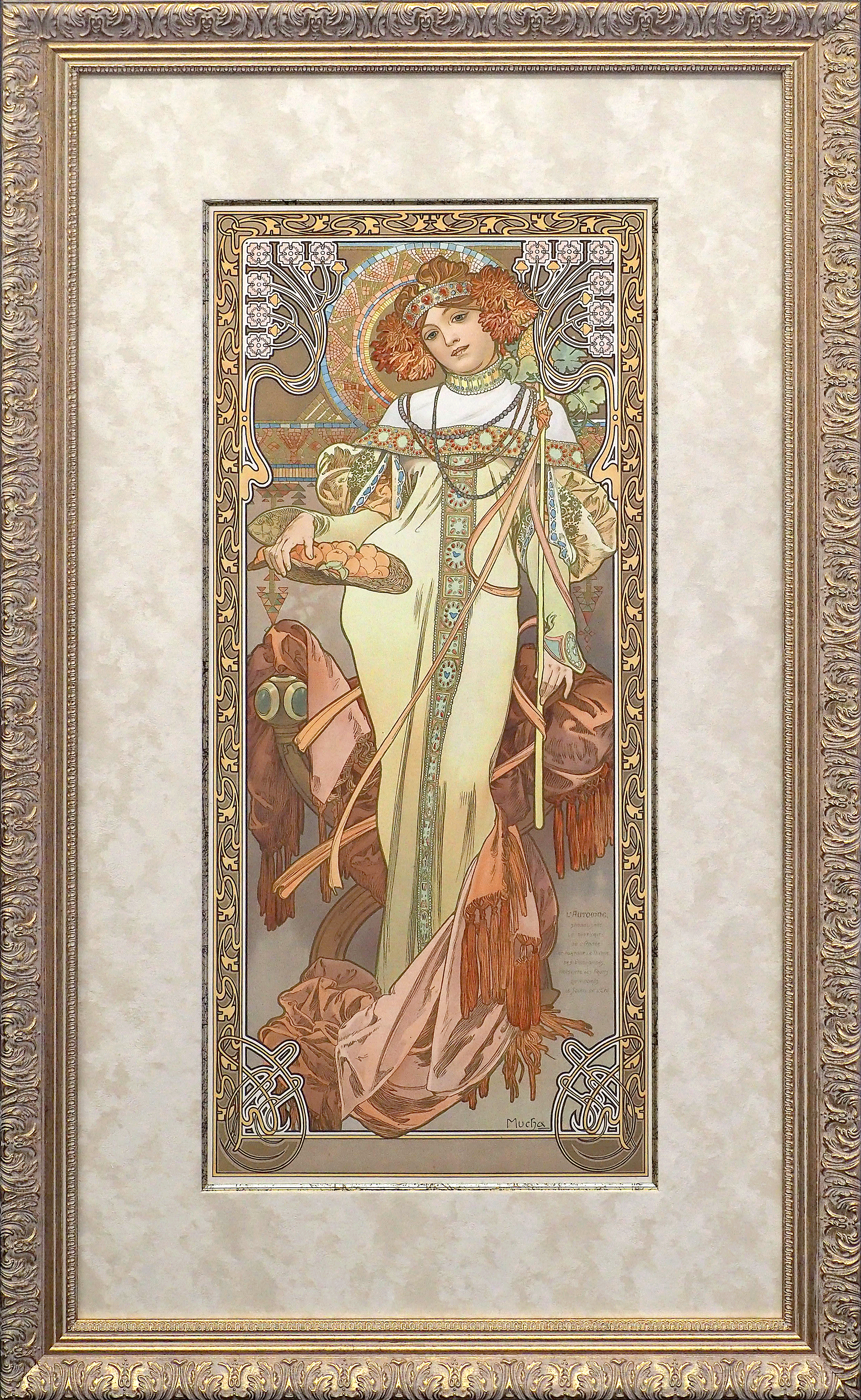 額装事例紹介：アルフォンス・ミュシャ『四季』 – 額縁専門店ないとう