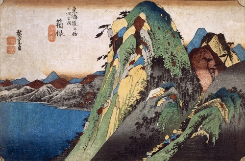肉筆水彩日本画 『水墨山水』 高級木製額縁付属 外寸約1068×757mm