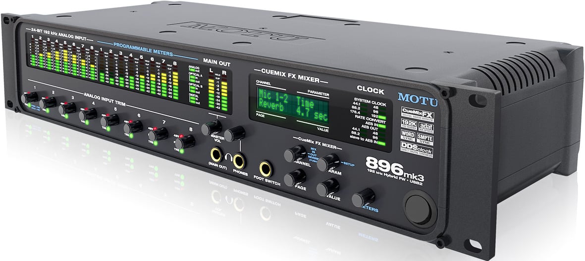 MOTU 896mk3 Hybrid 28x32 FireWire, USB 2.0 Audio Interface with 8