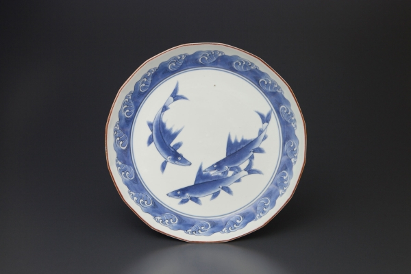 商品詳細: 柿右衛門 染付薄瑠璃雪輪花文長方皿