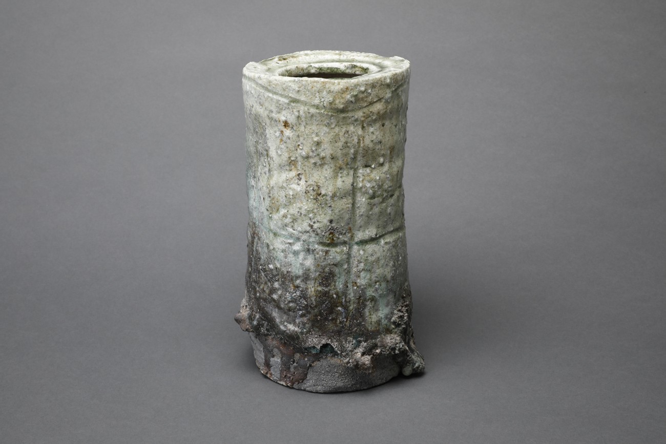 SNT12 古伊賀蹲花入古伊賀掛花入茶道具一輪挿 蹲 茶道具 蔵の整理品