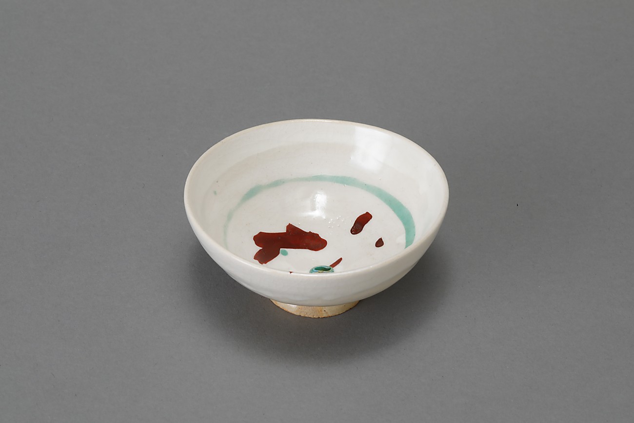 陶芸家 小山冨士夫 酒觴 宋赤絵写 花 ぐい呑 盃 酒器 鎌倉 共箱 陶芸家