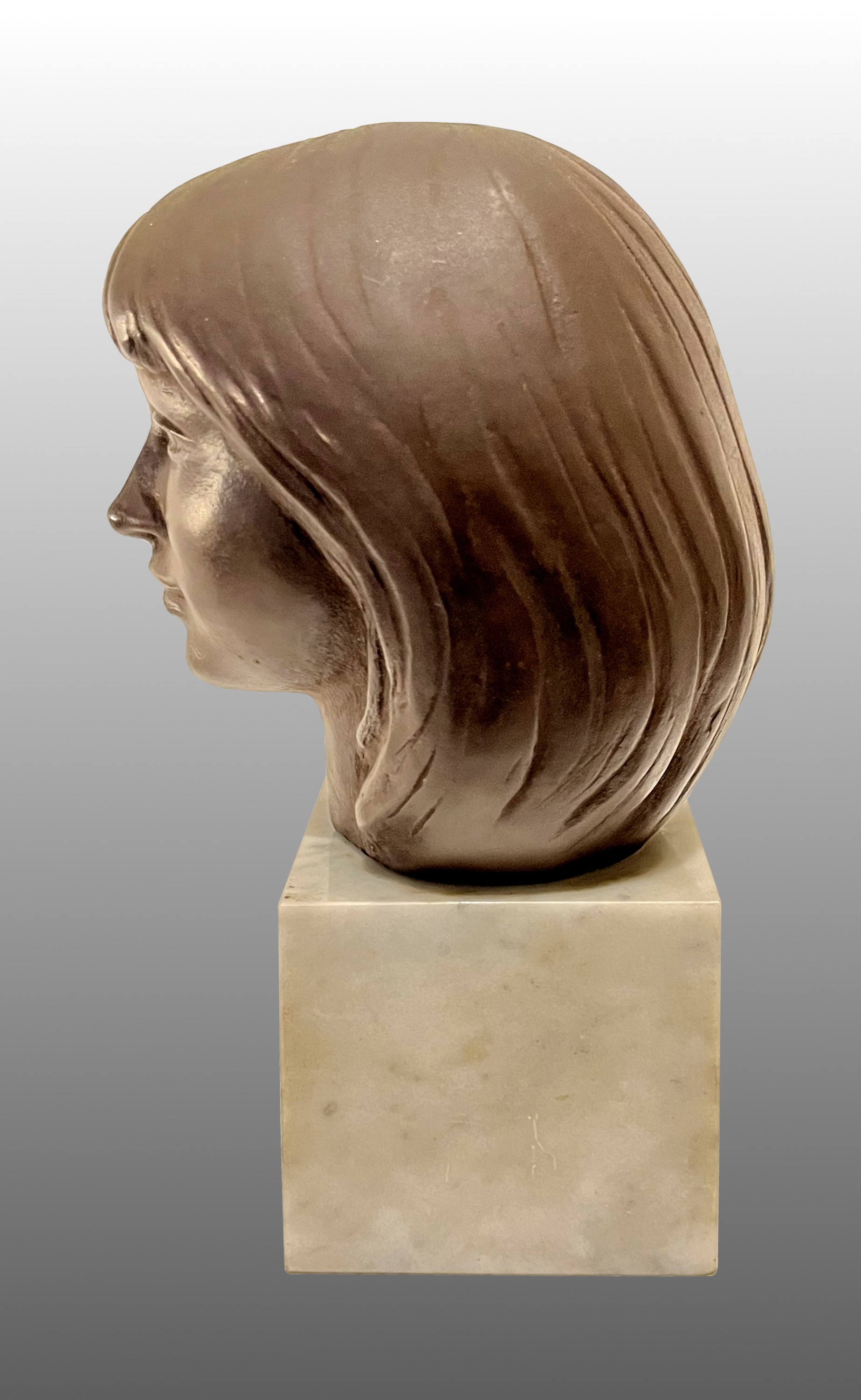 舟越保武作 ブロンズ像 ””K嬢”” 美人像 高さ21センチ 舟越保