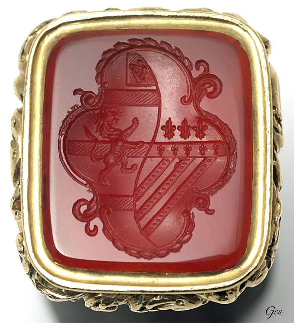 アニマル彫金＆貴族の紋章 シール インタリオ アンティークジュエリー