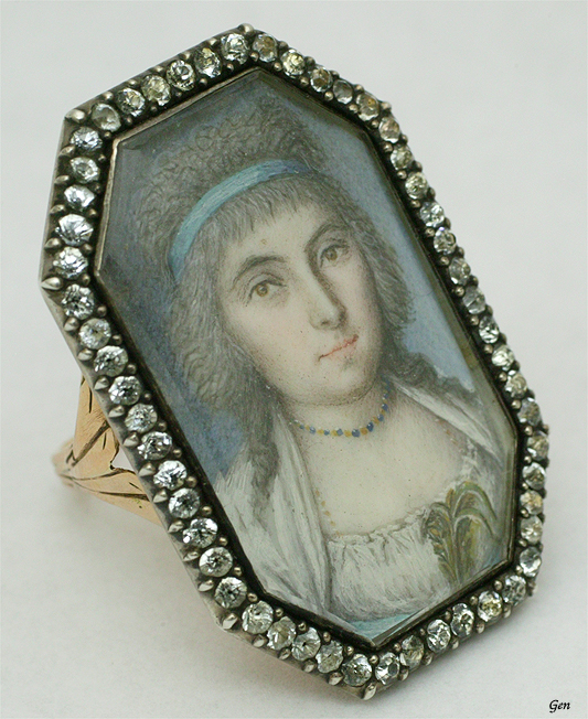 ミニアチュール（細密画） リング 指輪 フランス 18世紀 アンティーク