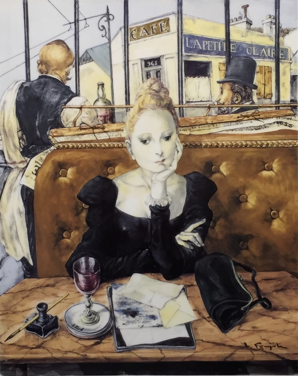 藤田嗣治/レオナール ・フジタ ( カフェ/ Cafe ) 代表作/ 複製画 藤田