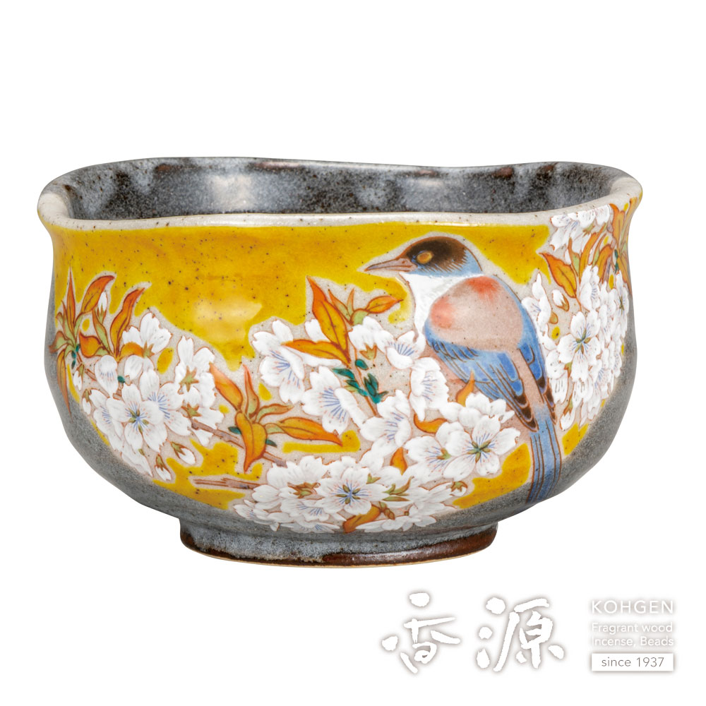 T254 茶碗 『九谷焼』『九谷 陶春 作』 共箱 抹茶碗 茶道具 九谷焼