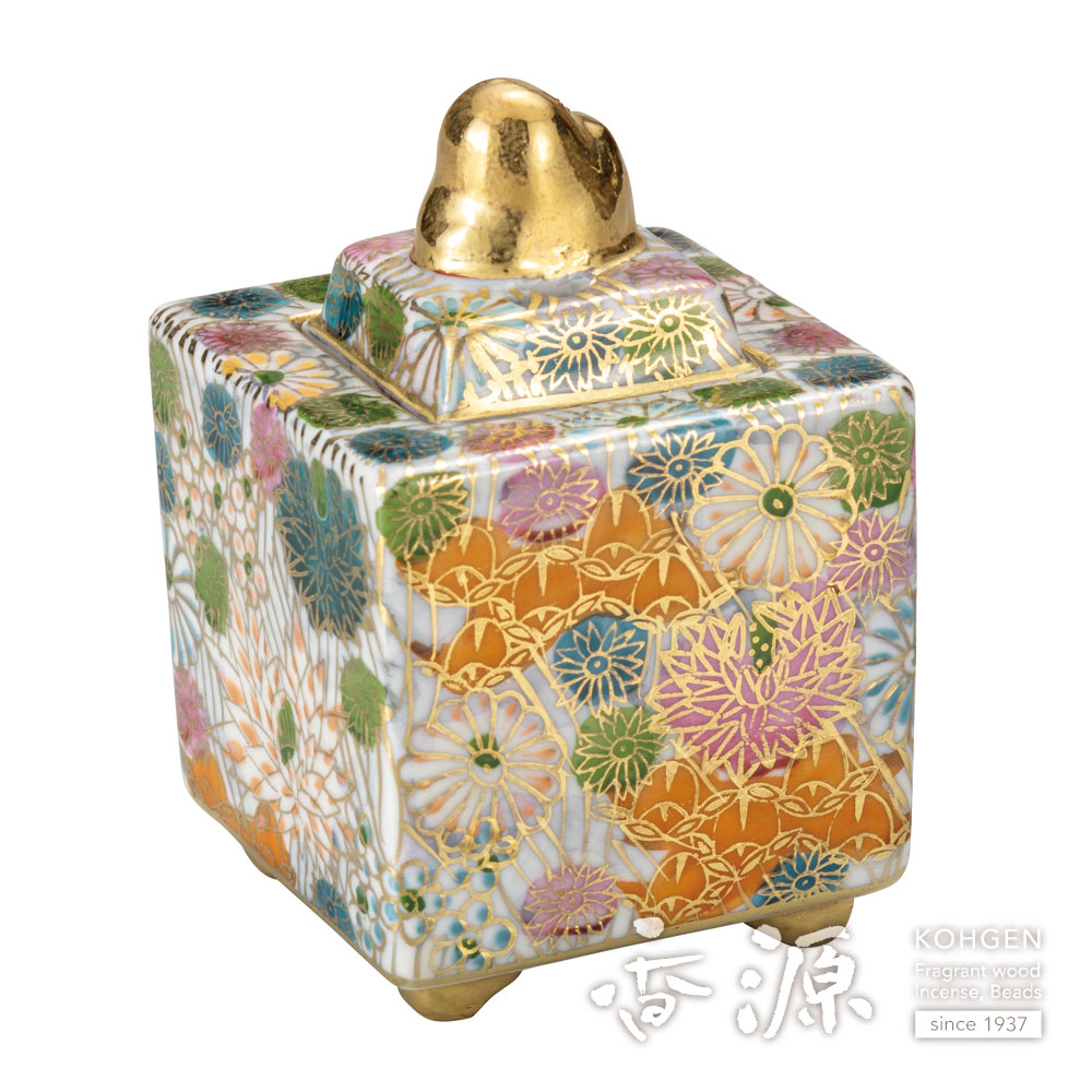 香炉 九谷木米 新品未使用 木箱付き 香炉 九谷木米 新品未