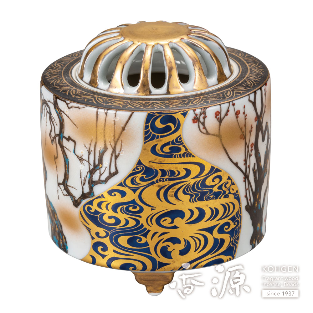 古染 馬紋香炉 送料込み250124 古染 馬紋香炉 送料込み250124