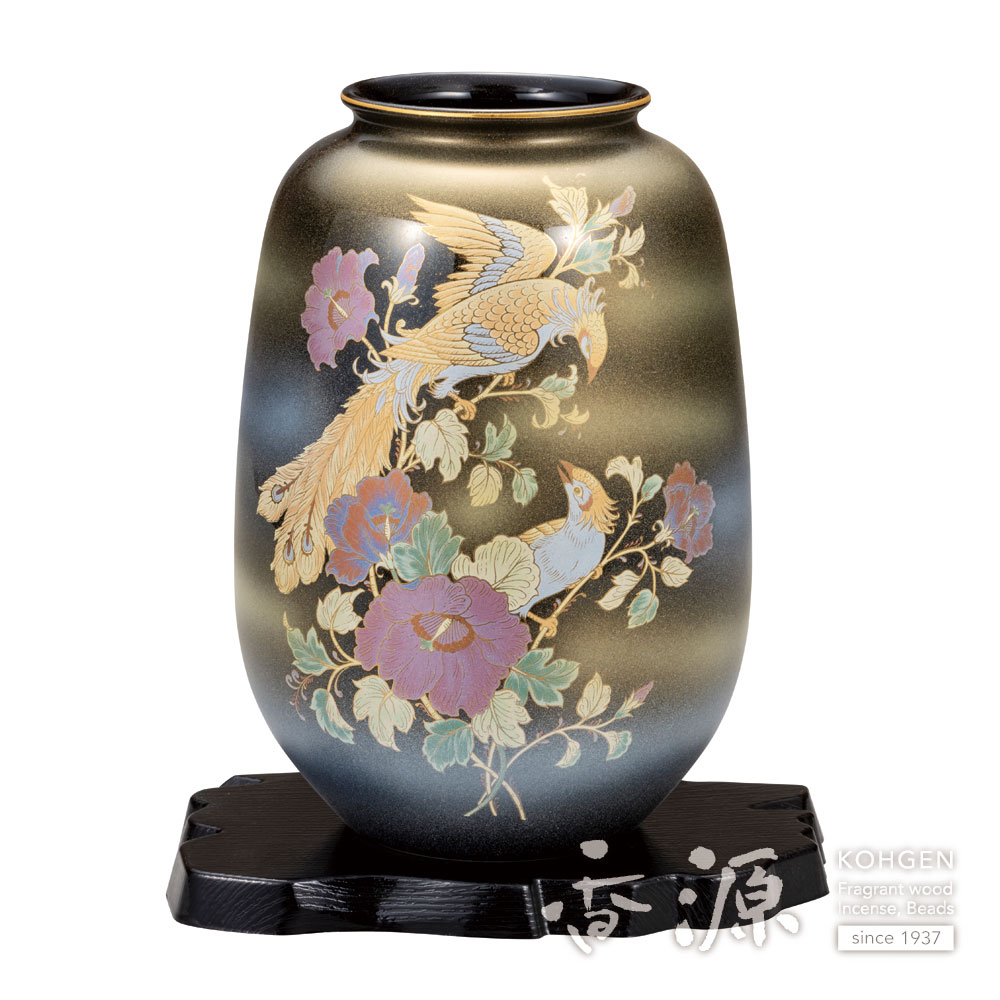 九谷焼 8号夏目花瓶 天目鳳凰の通販 - お香専門店香源