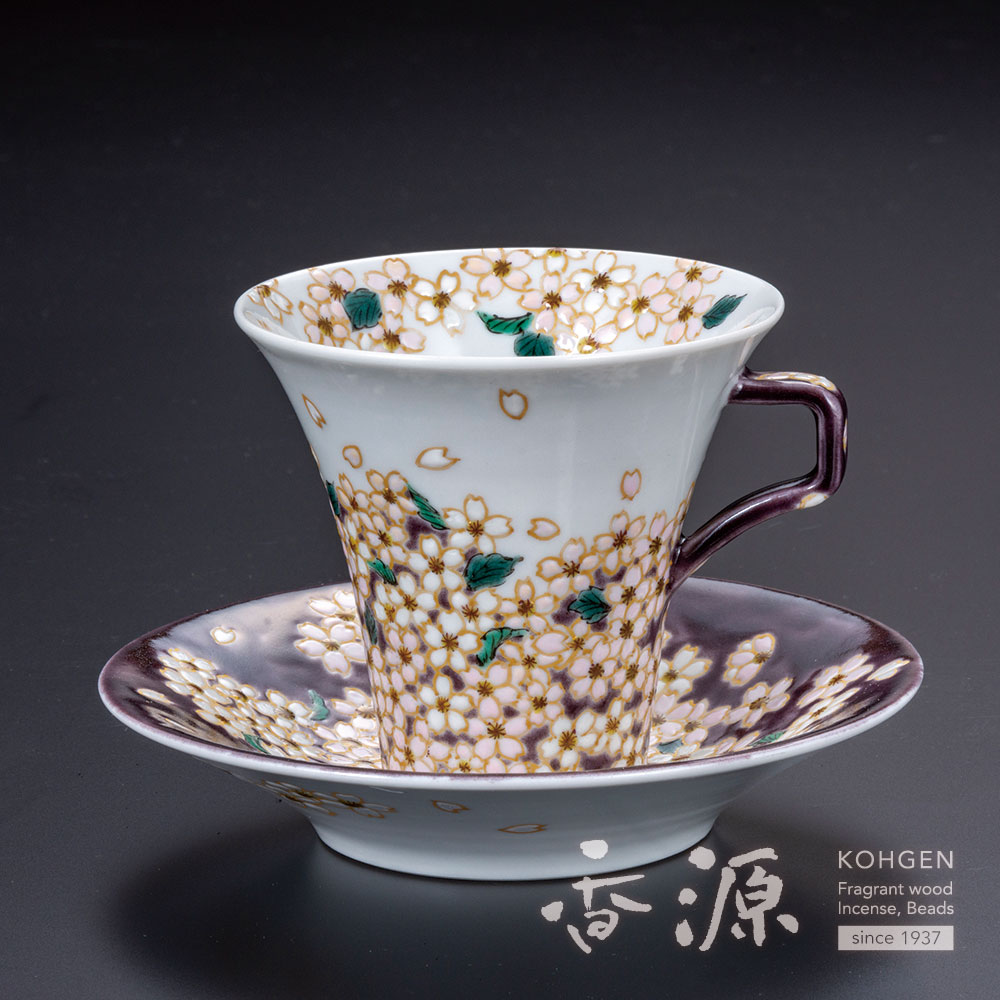 九谷焼 カップ・ソーサー希少】九谷焼 1000クレーン 鶴 カップ