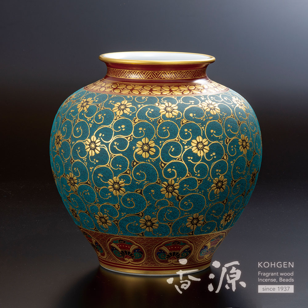 濃紺 陶器製細長い瓶