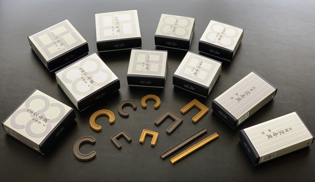 玉和堂 沈香 線香 香炭 白檀 コの字 馬蹄 薫香炭 角型