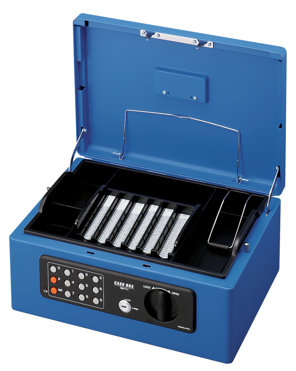 手提げ金庫(テンキー付き)A4 青｜文具｜コクヨ