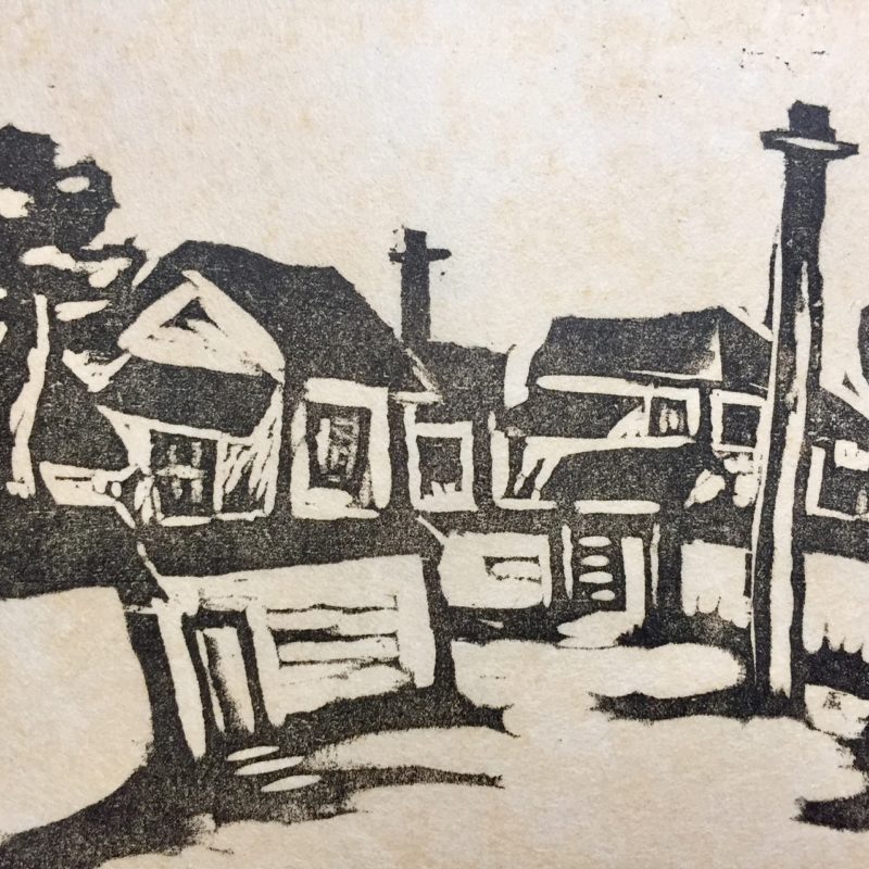 畦地梅太郎 木版画：静かなる通 ｜ 版画の家発刊「新らしい藝術 版画