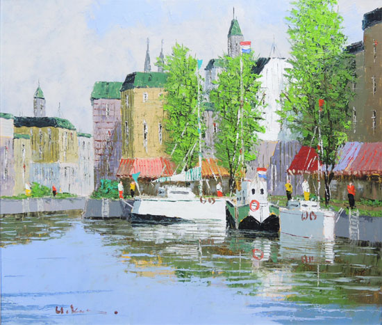 黒澤久 運河の風景 黒澤久運河の風景