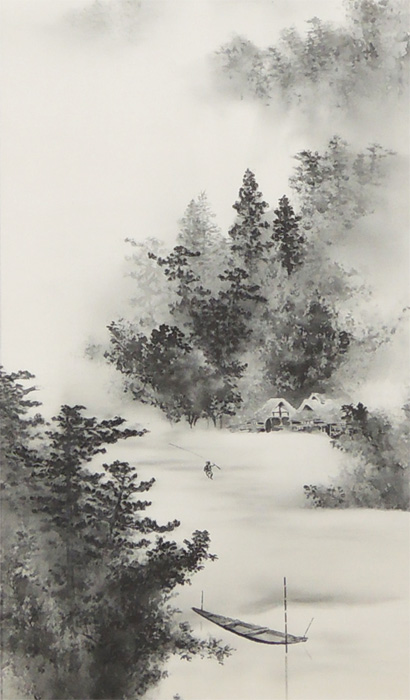 水墨山水 元勝 掛け軸 【公式通販】